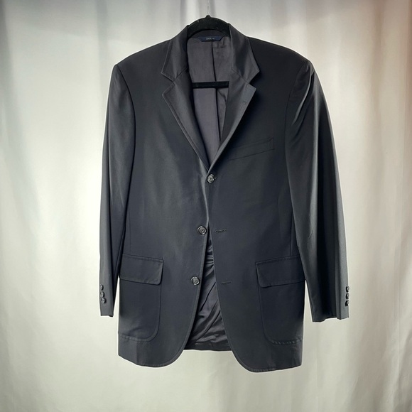 Brooks Brothers Loro Piana Super 110’s Wool 3 Button Blazer‎ in Black Size 36R - Picture 1 of 5